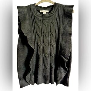 Anna & Ava Black Cable Knit Crew Neck Sweater